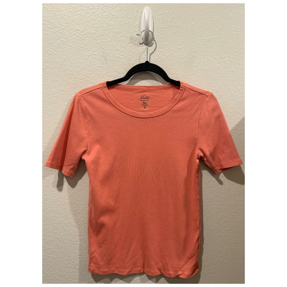 J.CREW Peach Short Sleeve Perfect Fit Blouse